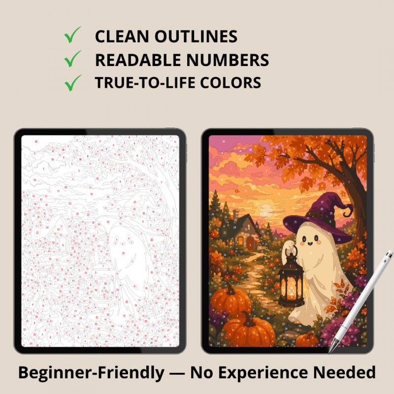 Halloween Magic - Digital Paint by Numbers Bundle Halloween Magic paint by numbers bundle - 15 digital designs