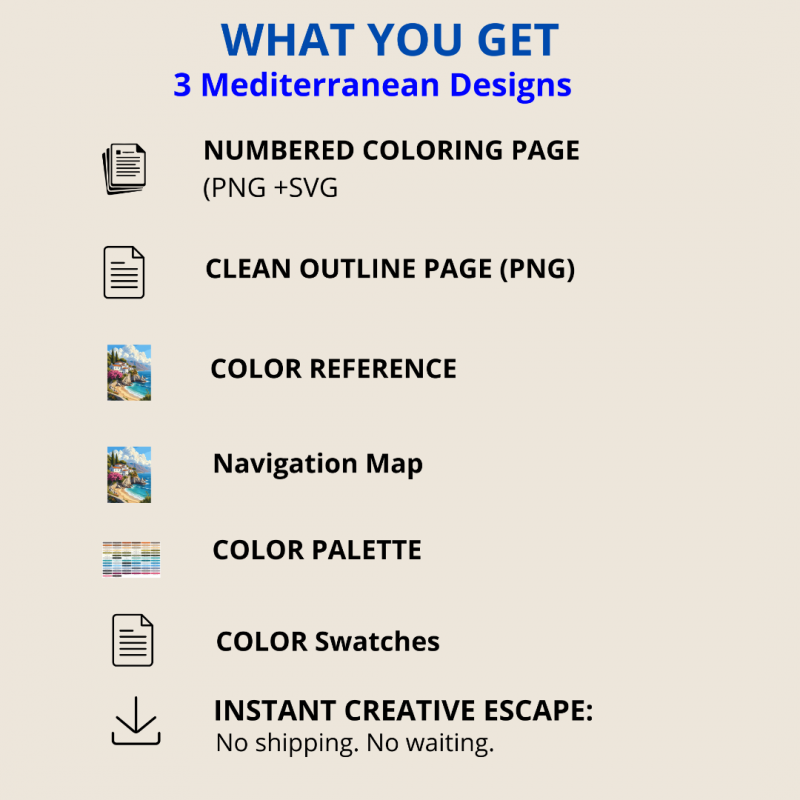 3 Expert Procreate Paint by Numbers Bundle, Mediterranean Coloring Pages for Adults, 78-80 Colors 3 Expert Procreate Paint by Numbers Bundle, Mediterranean Coloring Pages for Adults, 78-80 Colors