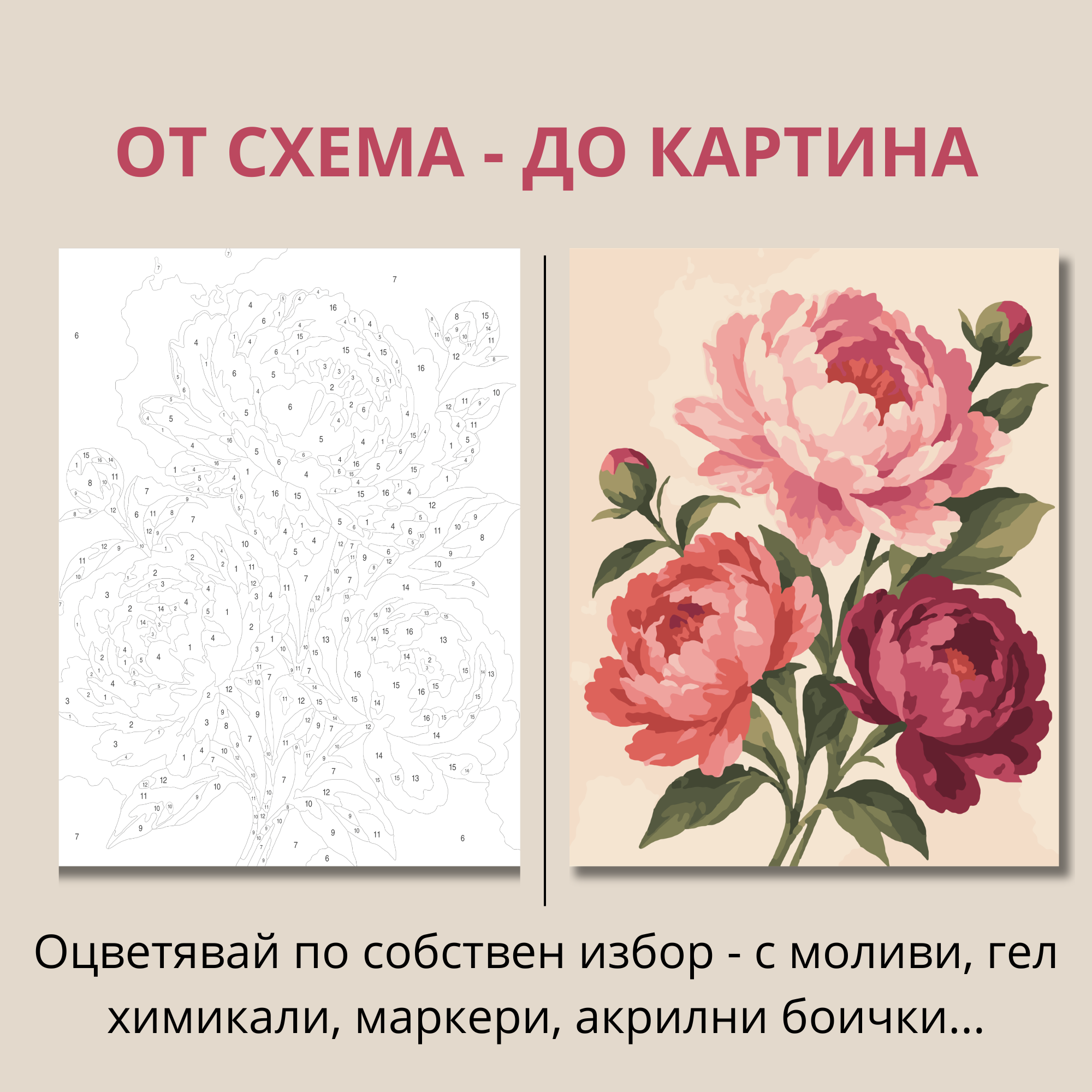 От схема по номера до завършена картина
